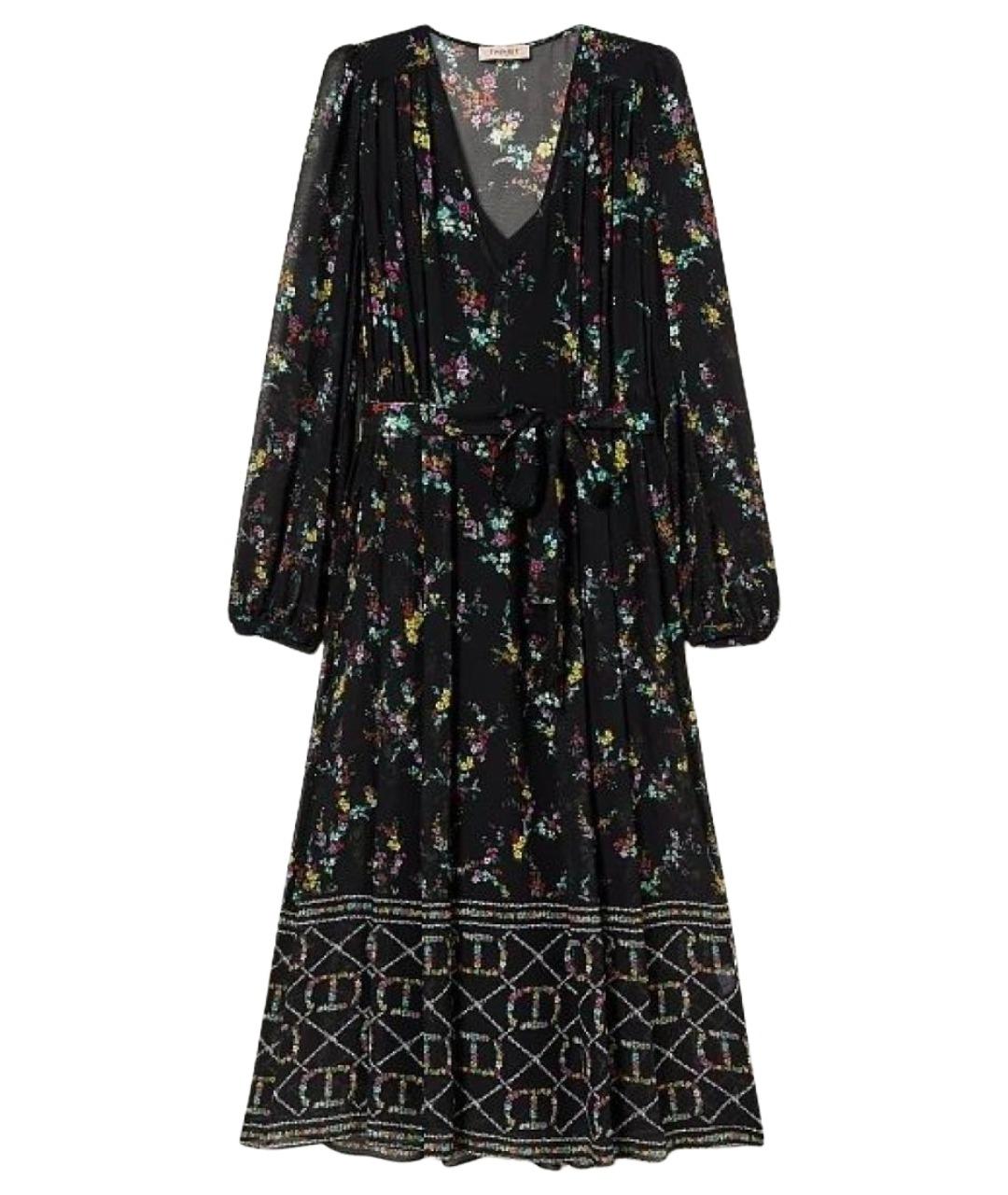 TWIN-SET Черное вискозное повседневное платье, фото 1