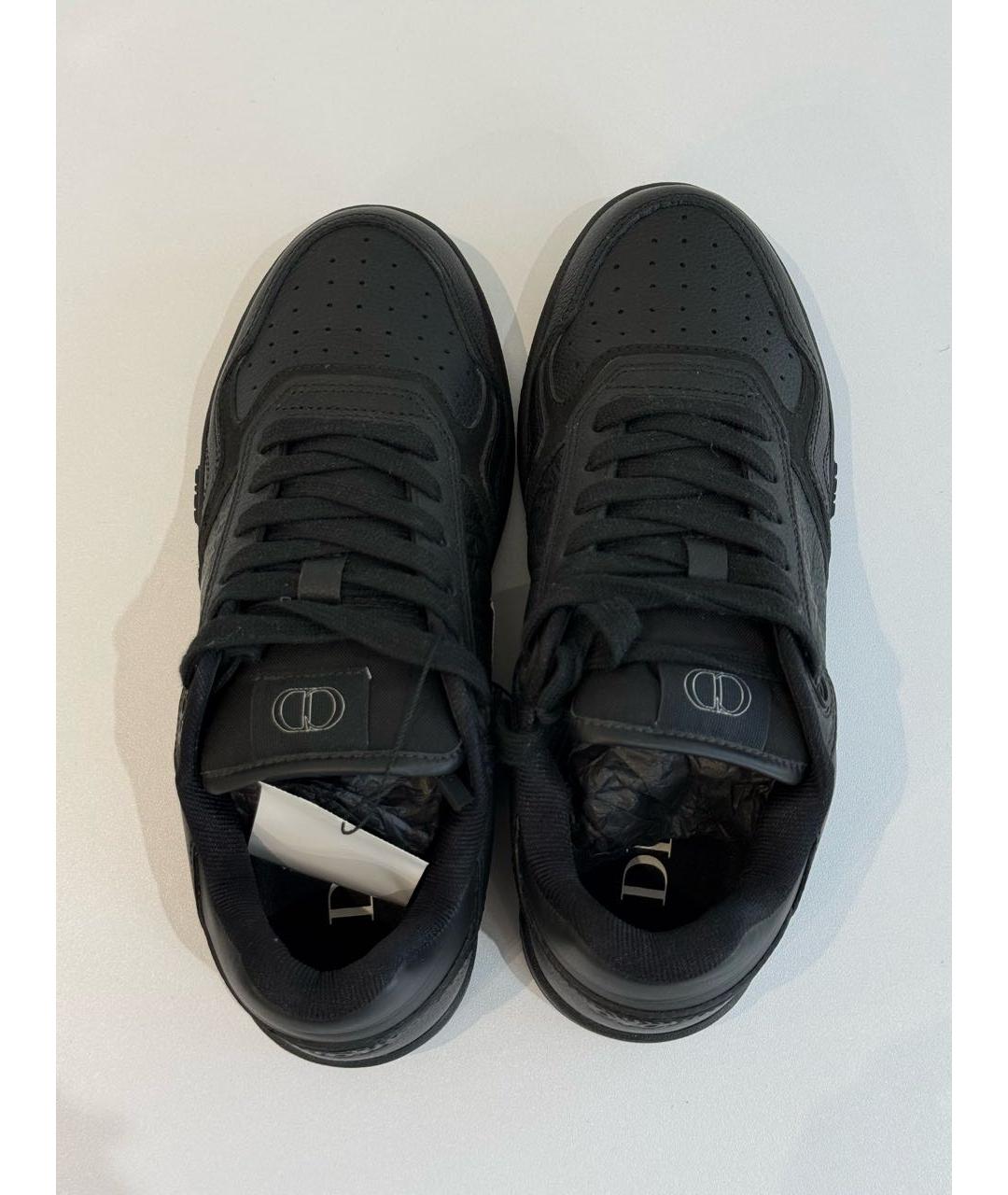 CHRISTIAN DIOR Черные кожаные низкие кроссовки / кеды, фото 4