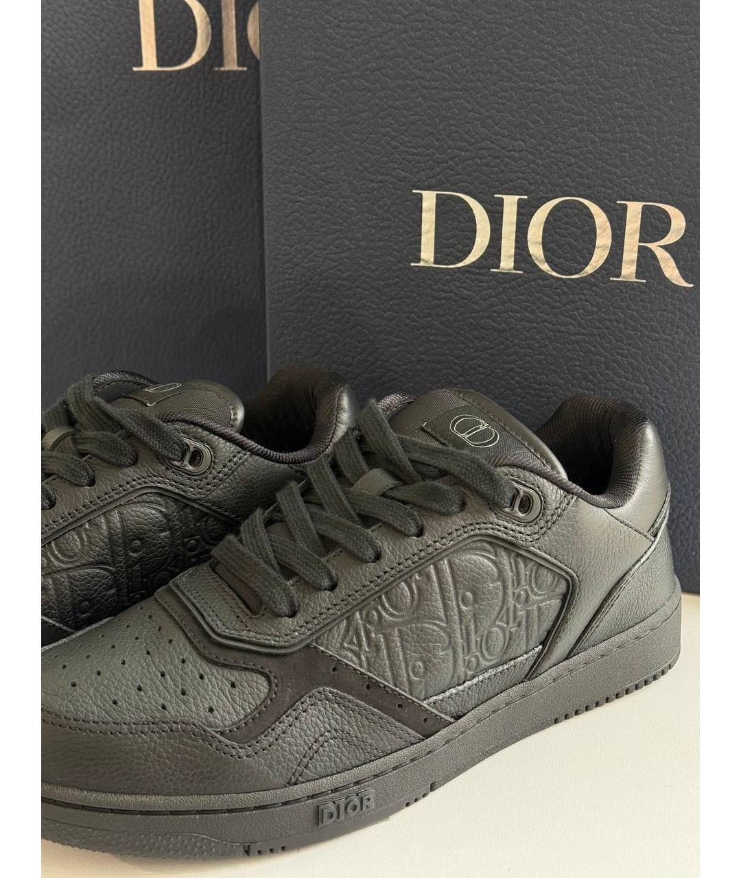 CHRISTIAN DIOR Черные кожаные низкие кроссовки / кеды, фото 7