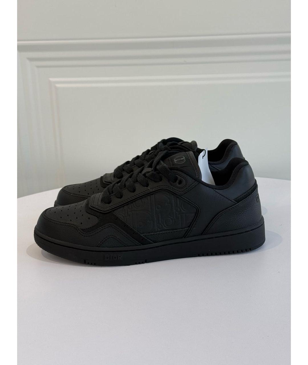 CHRISTIAN DIOR Черные кожаные низкие кроссовки / кеды, фото 2