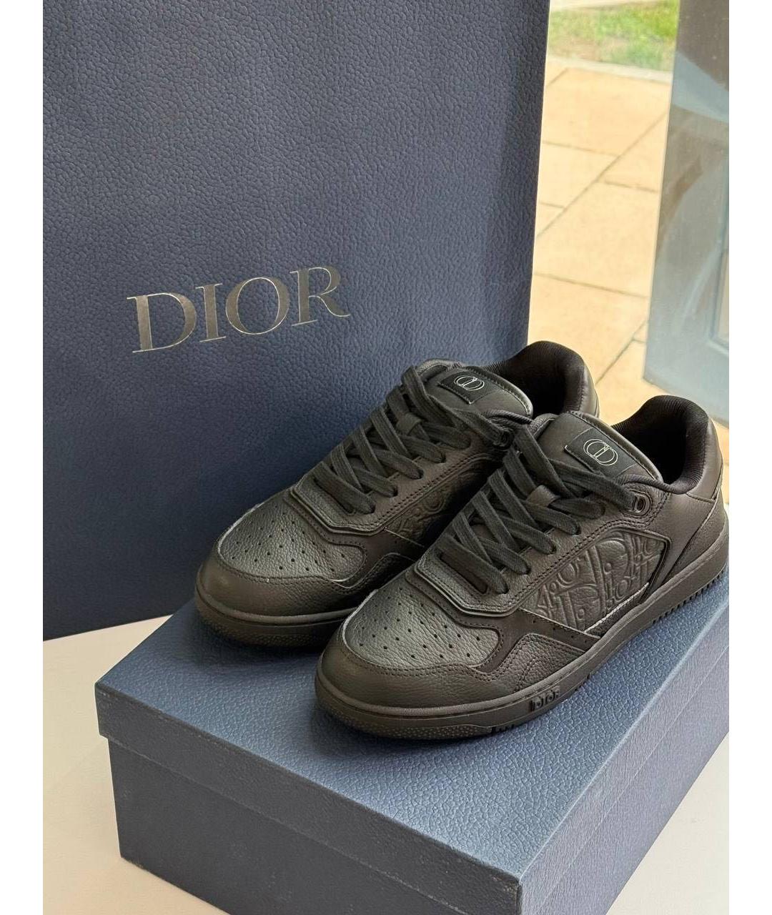 CHRISTIAN DIOR Черные кожаные низкие кроссовки / кеды, фото 8