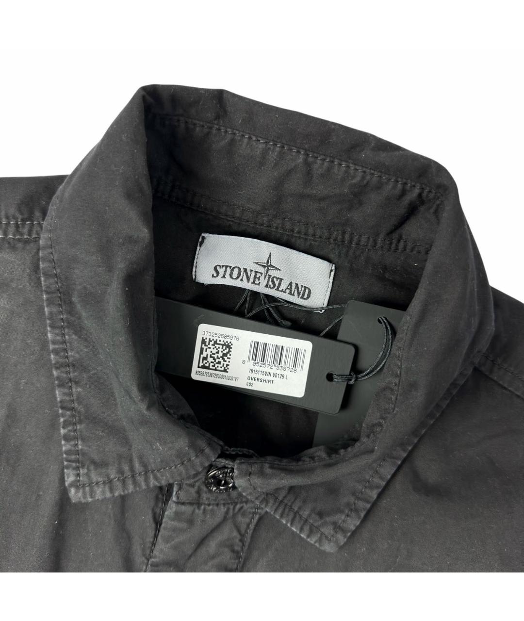 STONE ISLAND Черная хлопковая кэжуал рубашка, фото 3
