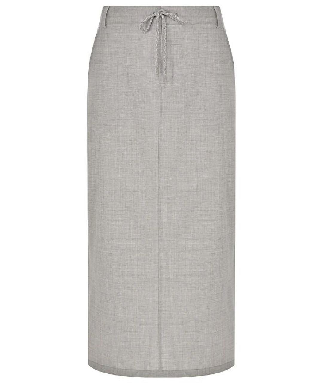 PANICALE Серая шерстяная юбка миди, фото 1