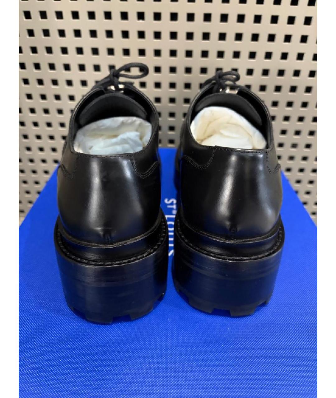 HERMES Черные кожаные брогги и оксфорды, фото 4