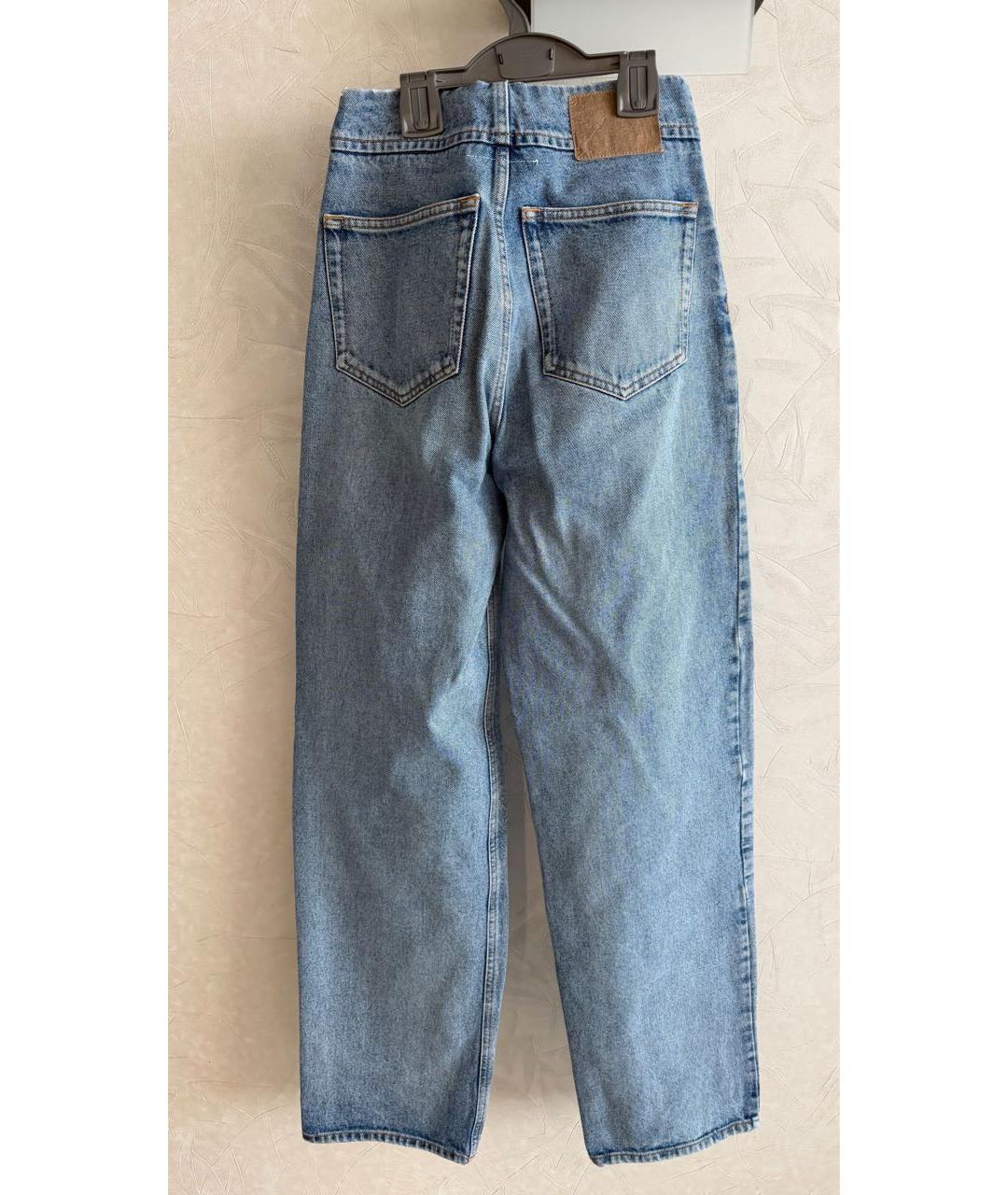 MM6 MAISON MARGIELA Голубые хлопковые прямые джинсы, фото 2