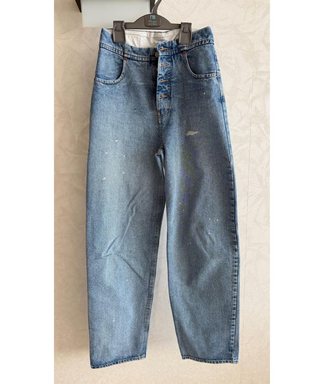 MM6 MAISON MARGIELA Голубые хлопковые прямые джинсы, фото 6