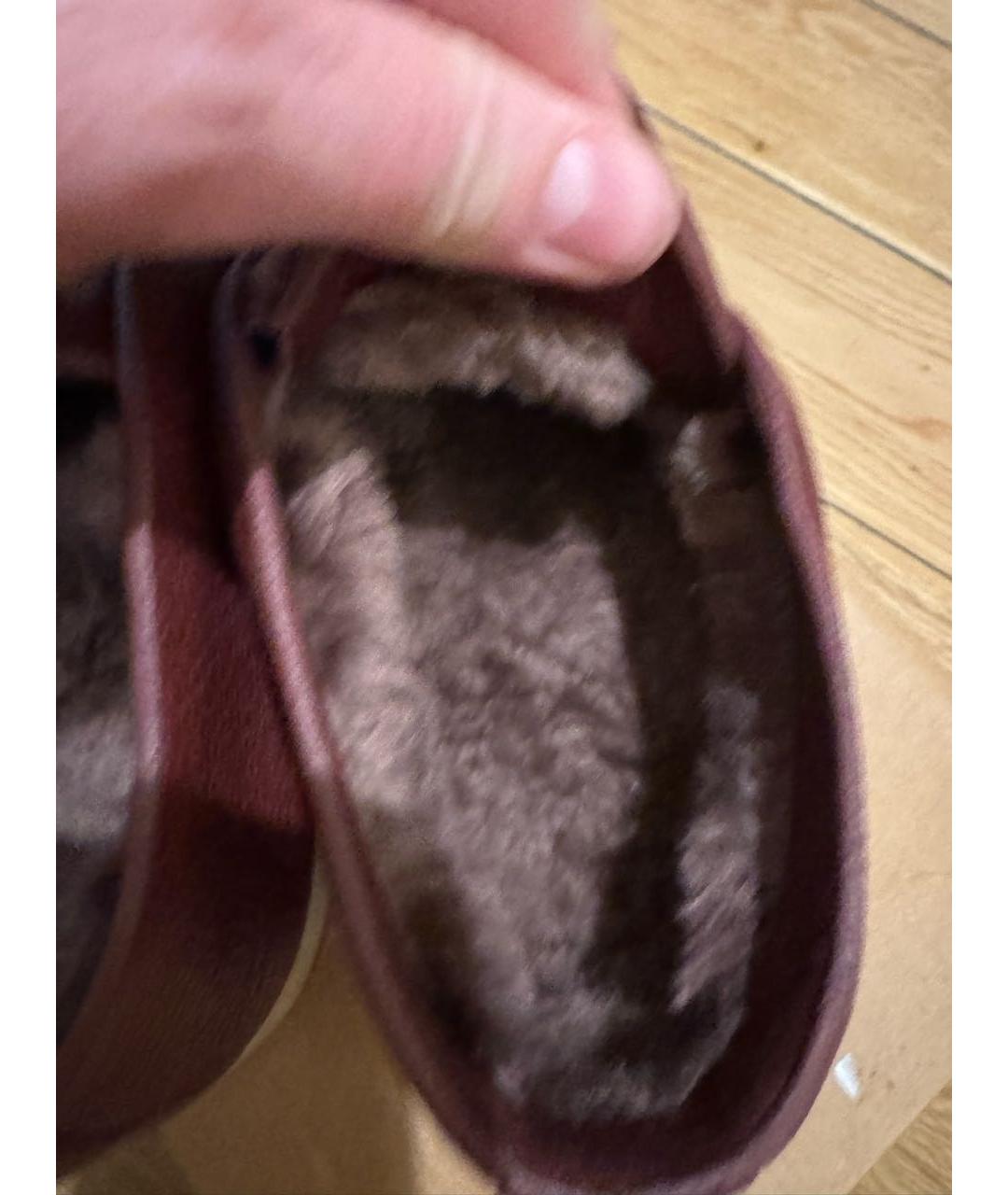 LORO PIANA Бордовые кожаные лоферы, фото 6