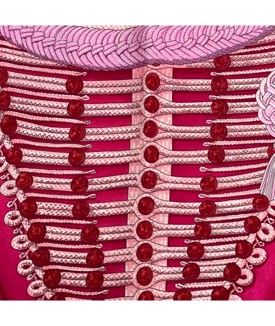 HERMES Розовый шелковый платок, фото 8