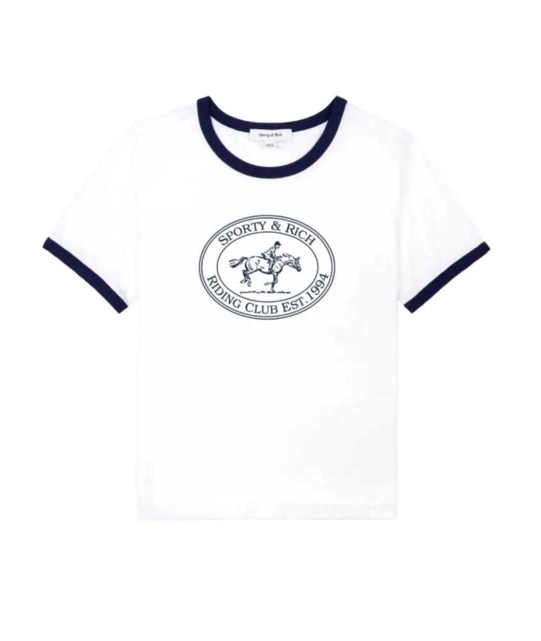 SPORTY AND RICH Белая хлопковая футболка, фото 9