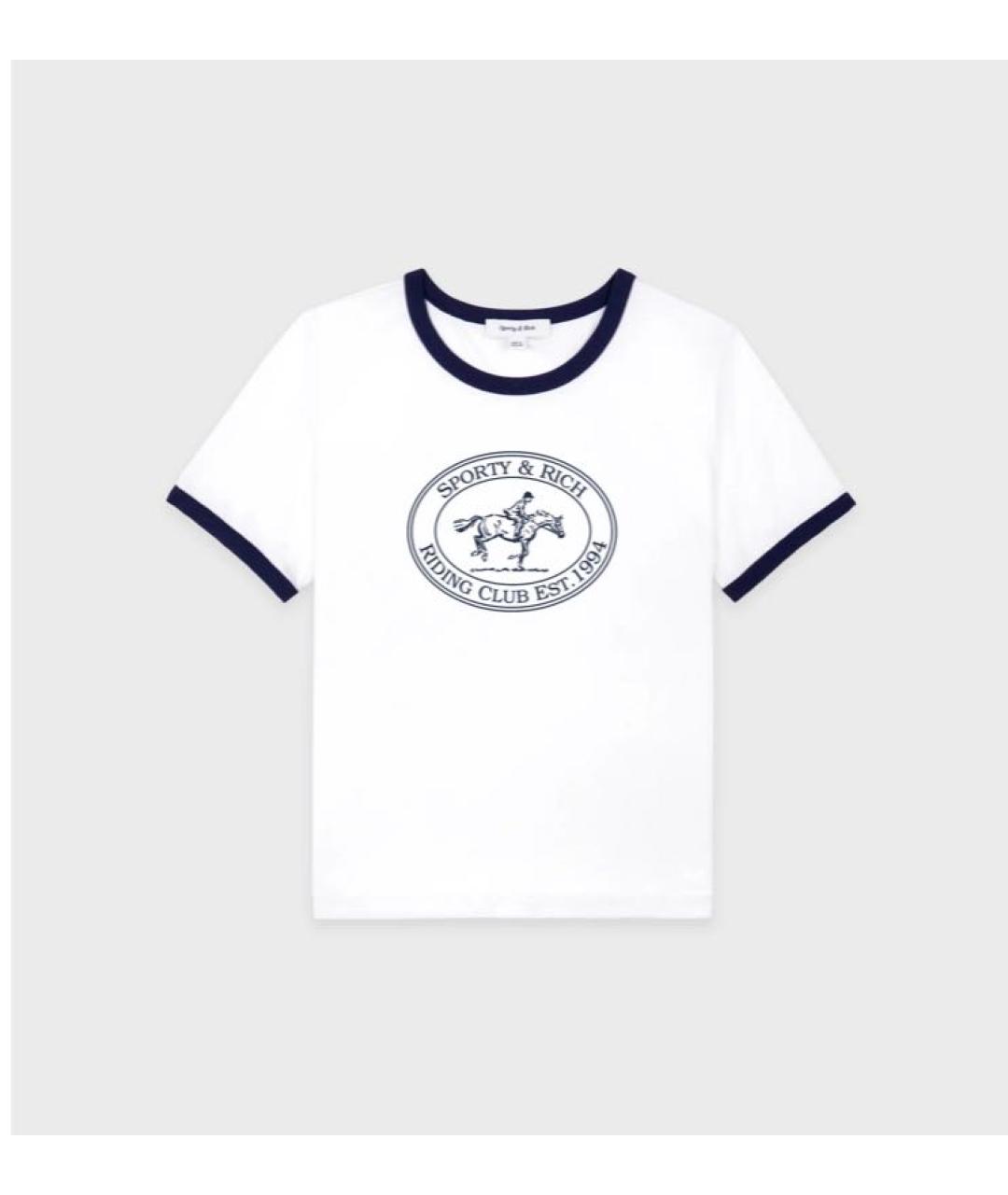 SPORTY AND RICH Белая хлопковая футболка, фото 2