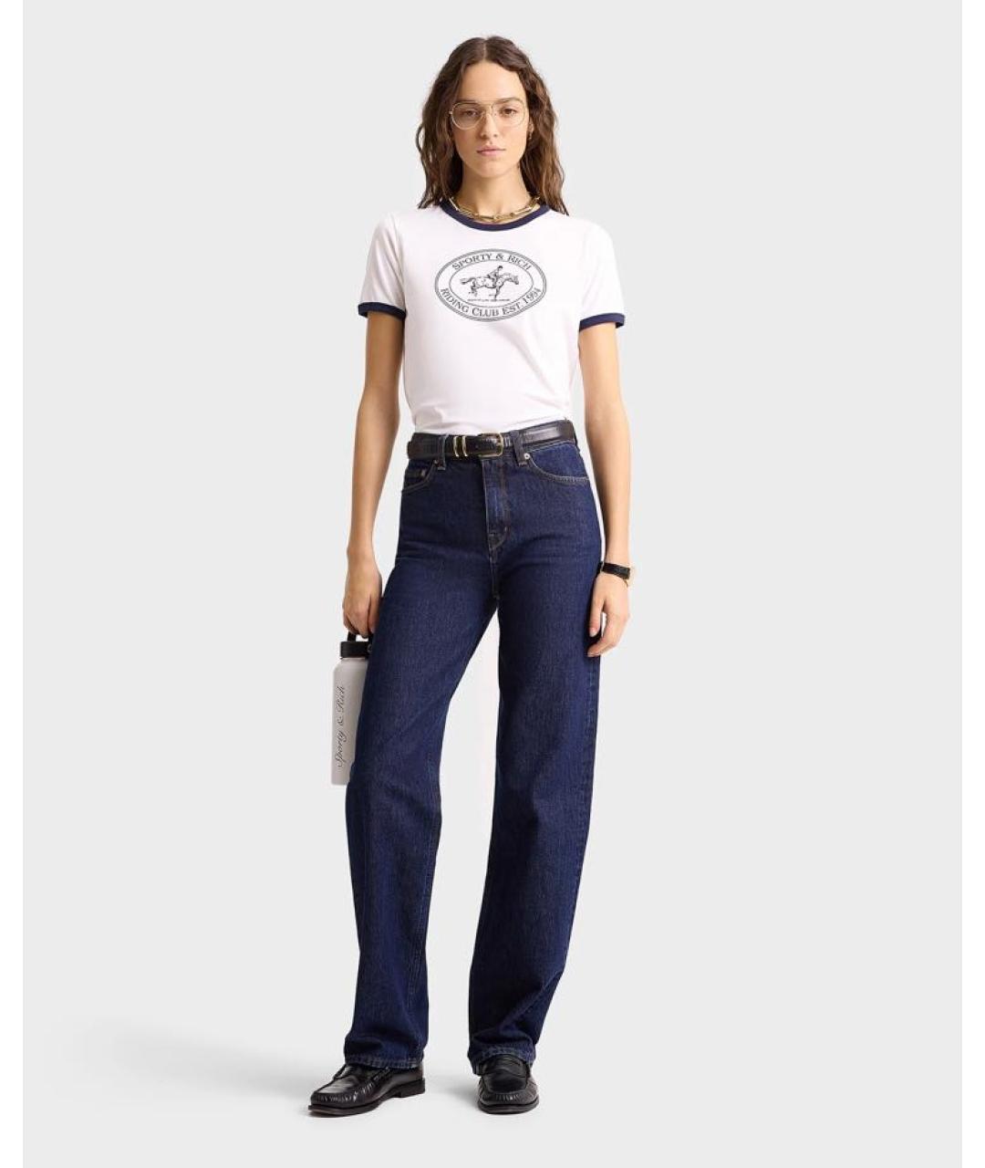 SPORTY AND RICH Белая хлопковая футболка, фото 5