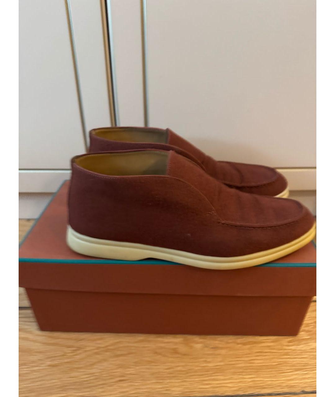 LORO PIANA Бордовые лоферы, фото 9