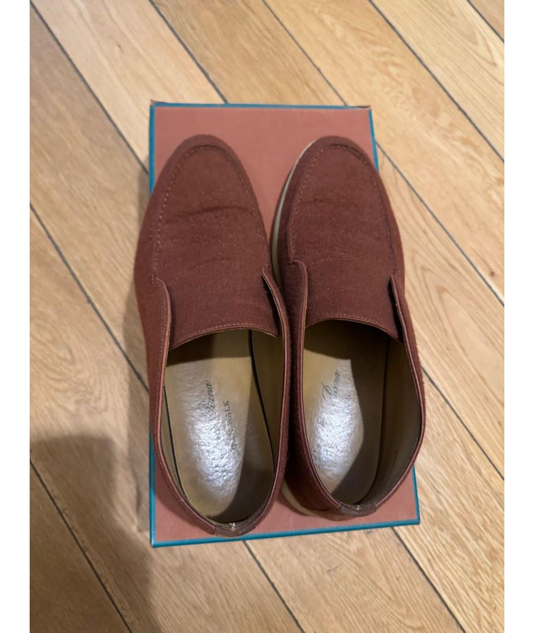 LORO PIANA Бордовые лоферы, фото 5