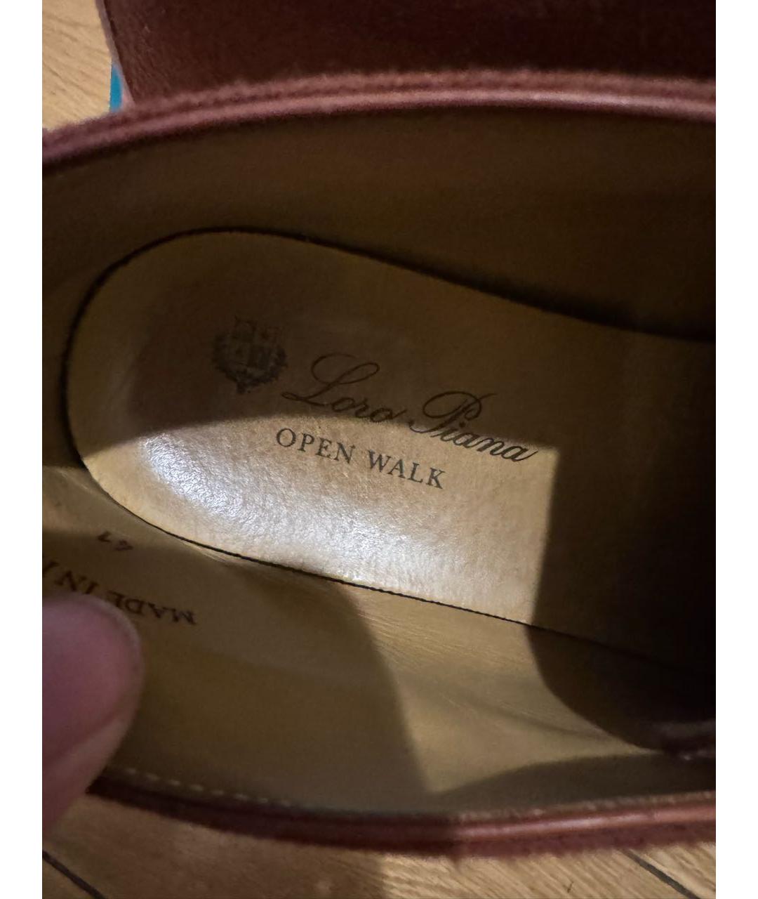 LORO PIANA Бордовые лоферы, фото 7