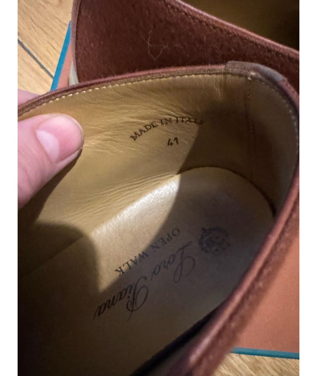 LORO PIANA Бордовые лоферы, фото 8