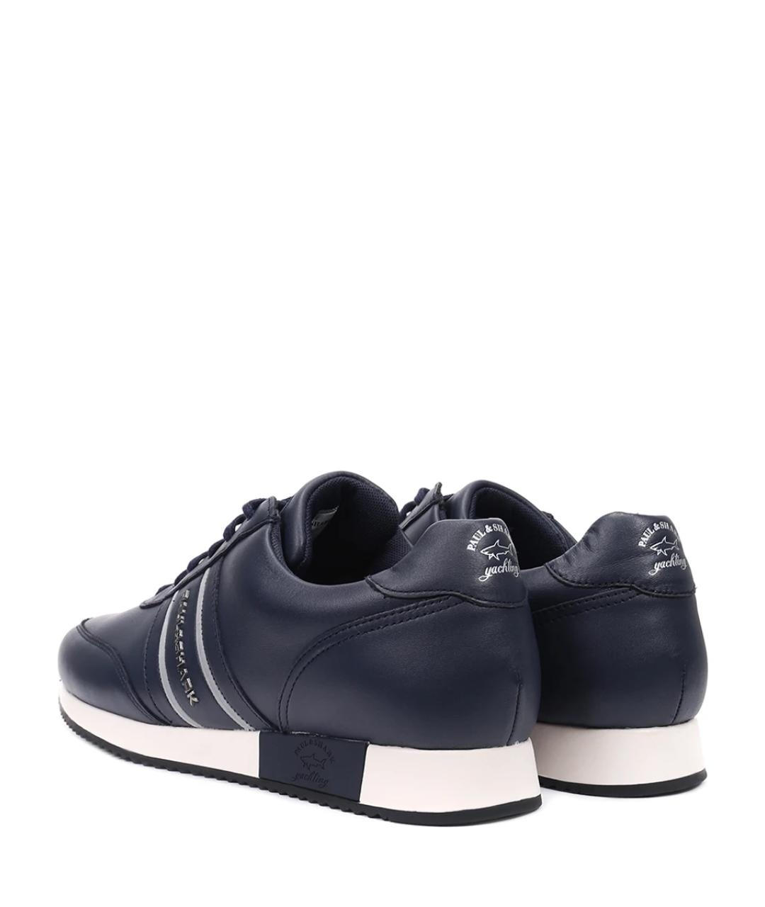 PAUL & SHARK Синие кожаные высокие кроссовки / кеды, фото 4