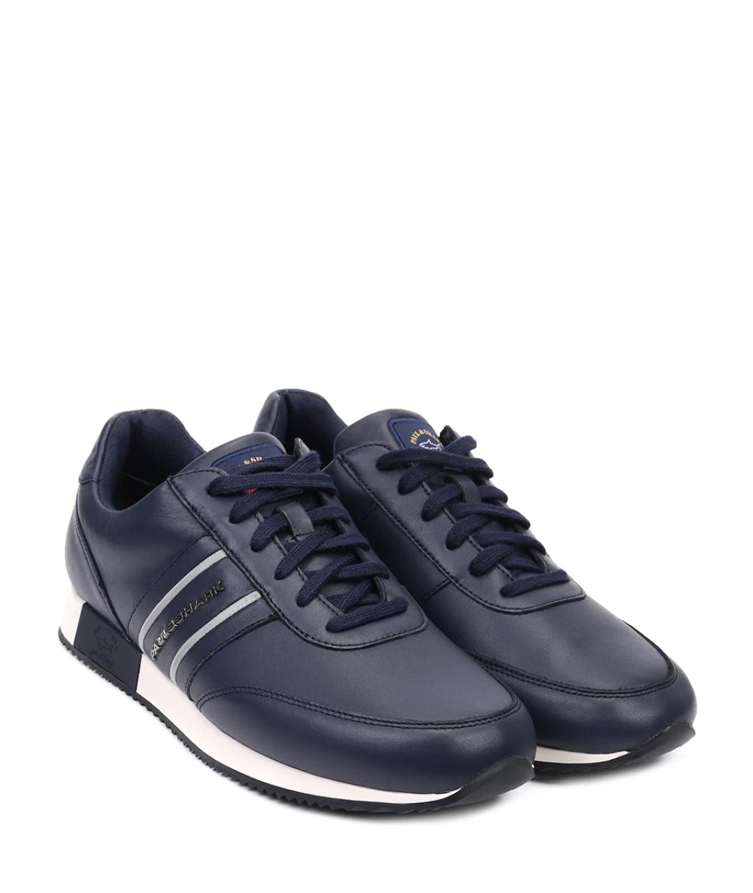 PAUL & SHARK Синие кожаные высокие кроссовки / кеды, фото 2