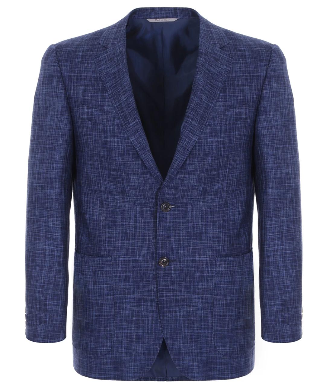CANALI Синий шерстяной пиджак, фото 1