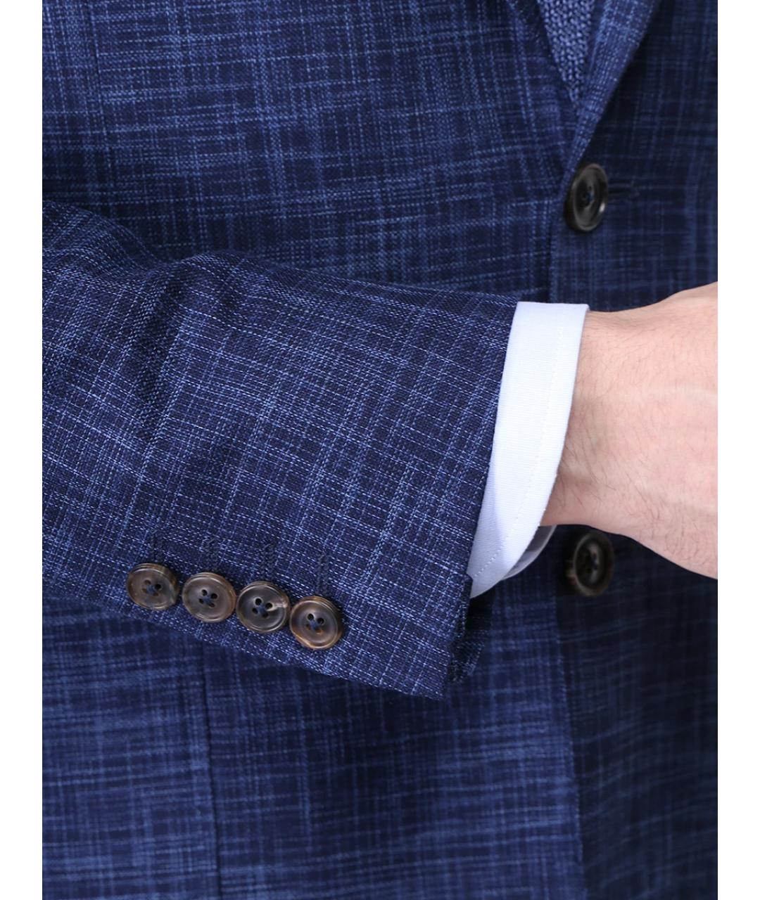 CANALI Синий шерстяной пиджак, фото 5