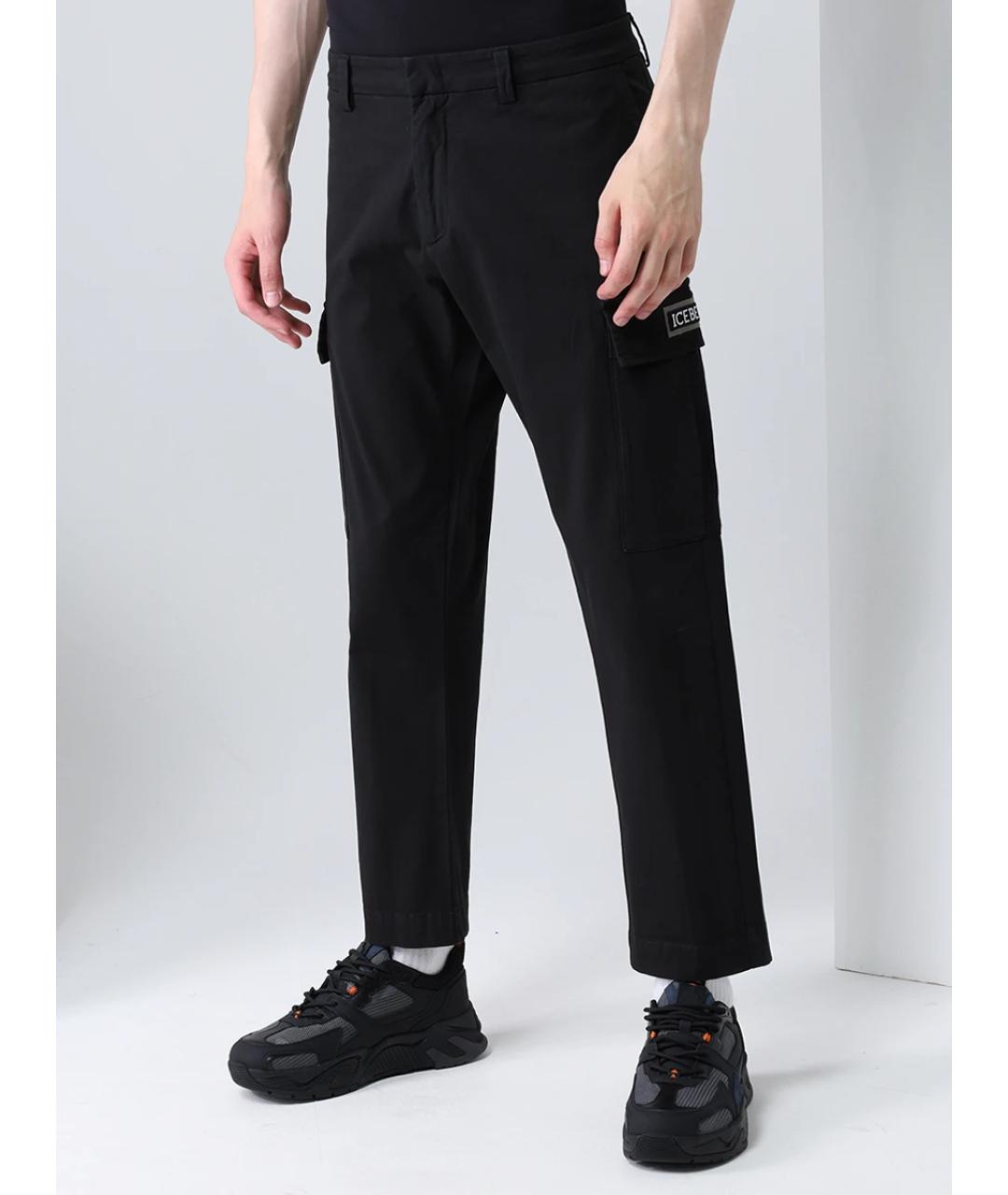 ICEBERG Черные хлопковые повседневные брюки, фото 4
