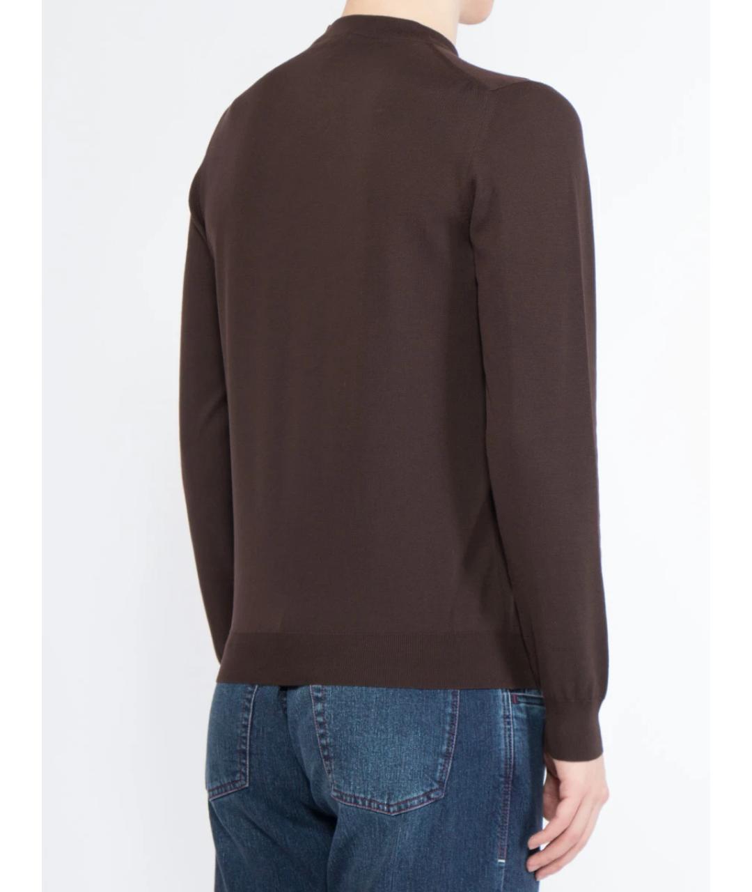 SVEVO Коричневый шерстяной джемпер / свитер, фото 3