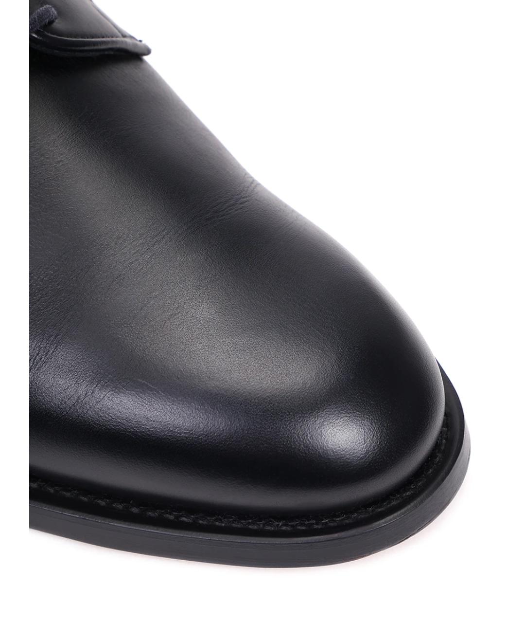 SANTONI Синие кожаные туфли, фото 5