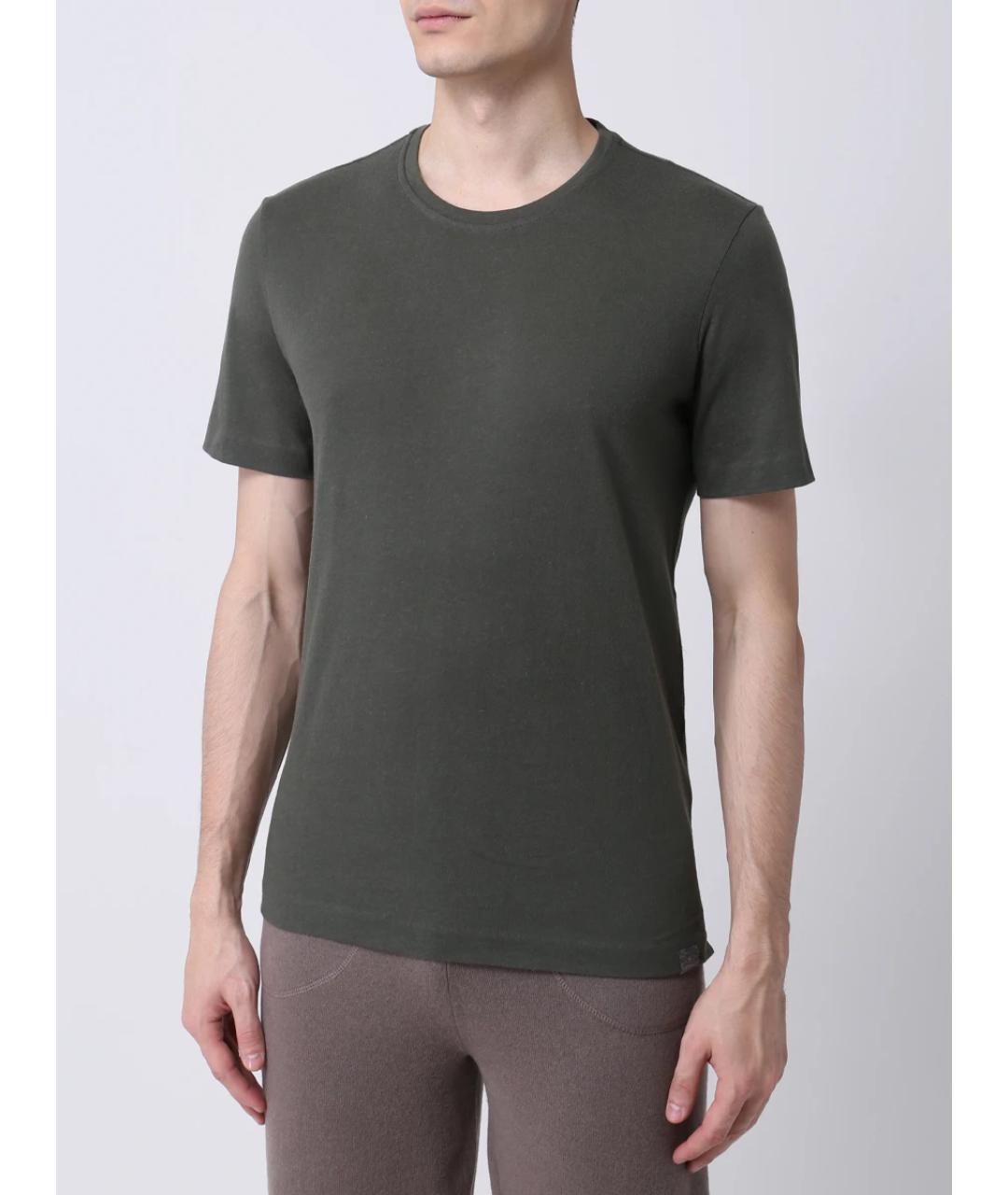 CAPOBIANCO Зеленая хлопковая футболка, фото 4