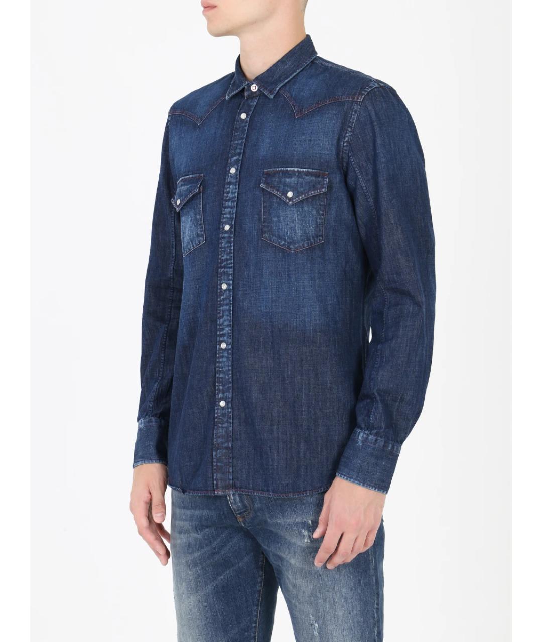 JACOB COHEN Синяя кэжуал рубашка, фото 2