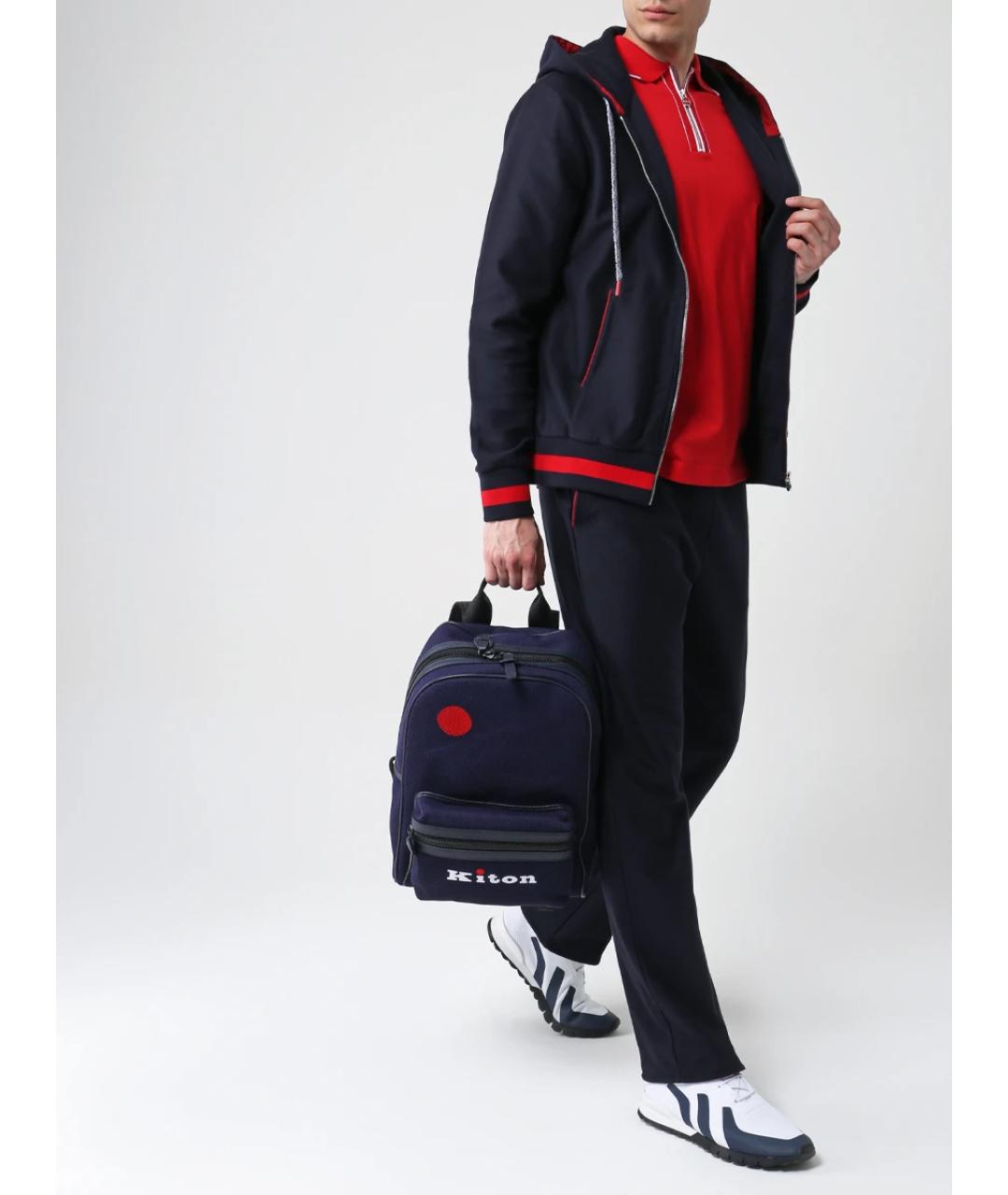 KITON Синий хлопковый спортивный костюм, фото 2