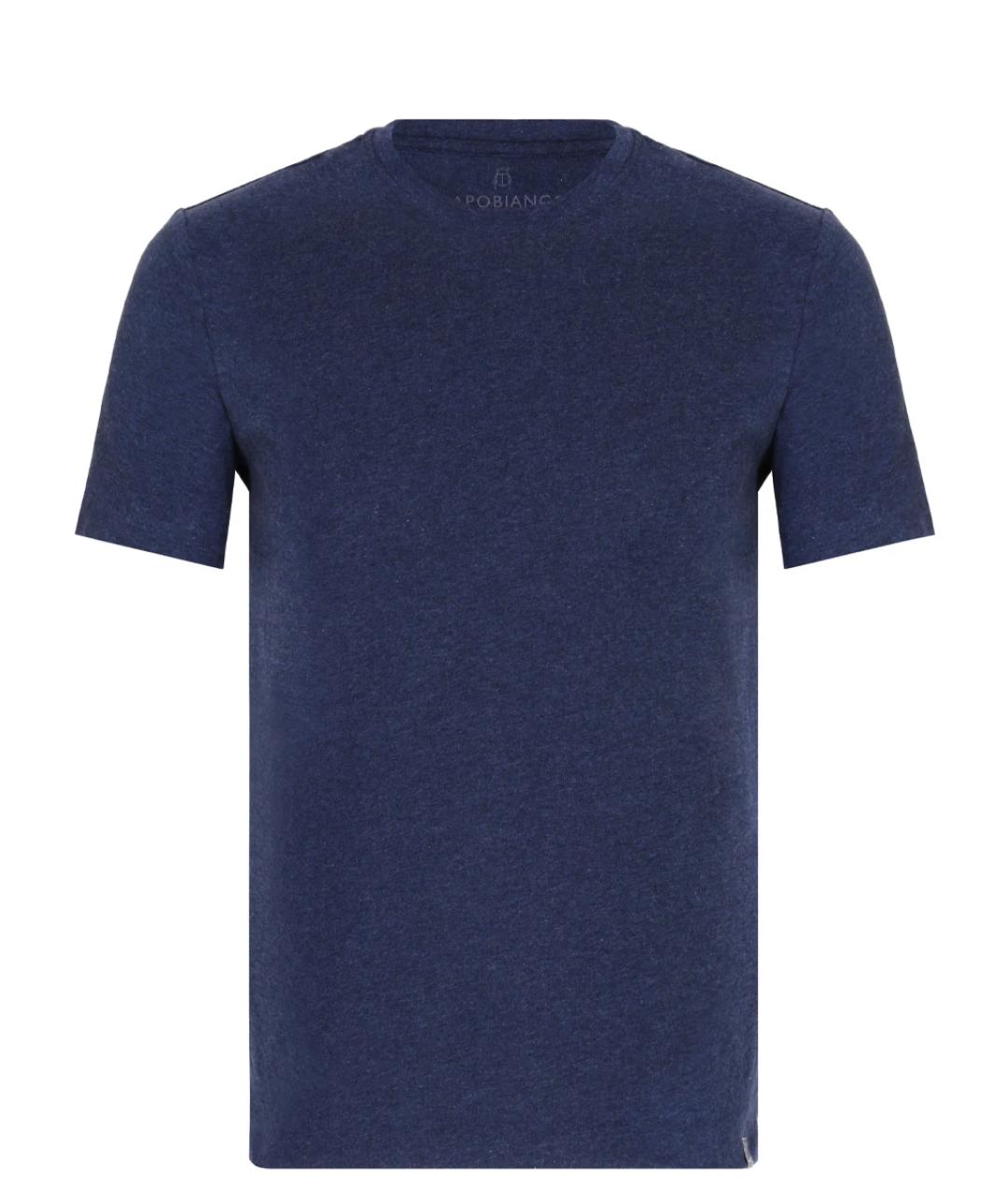 CAPOBIANCO Синяя хлопковая футболка, фото 1