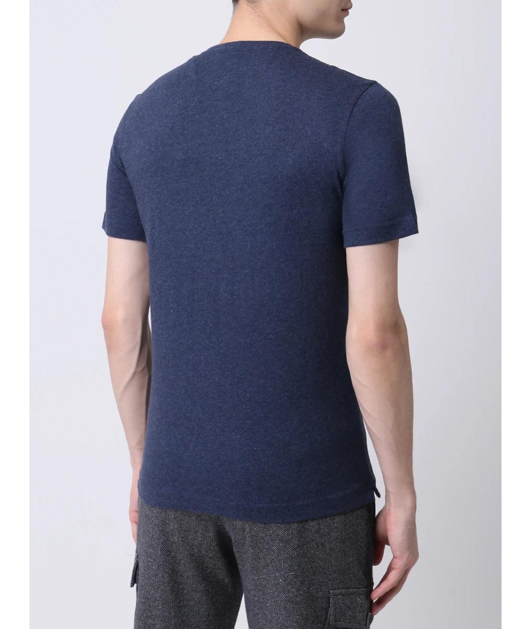CAPOBIANCO Синяя хлопковая футболка, фото 3