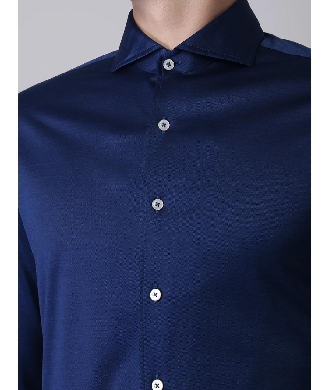 CANALI Синяя хлопковая кэжуал рубашка, фото 5