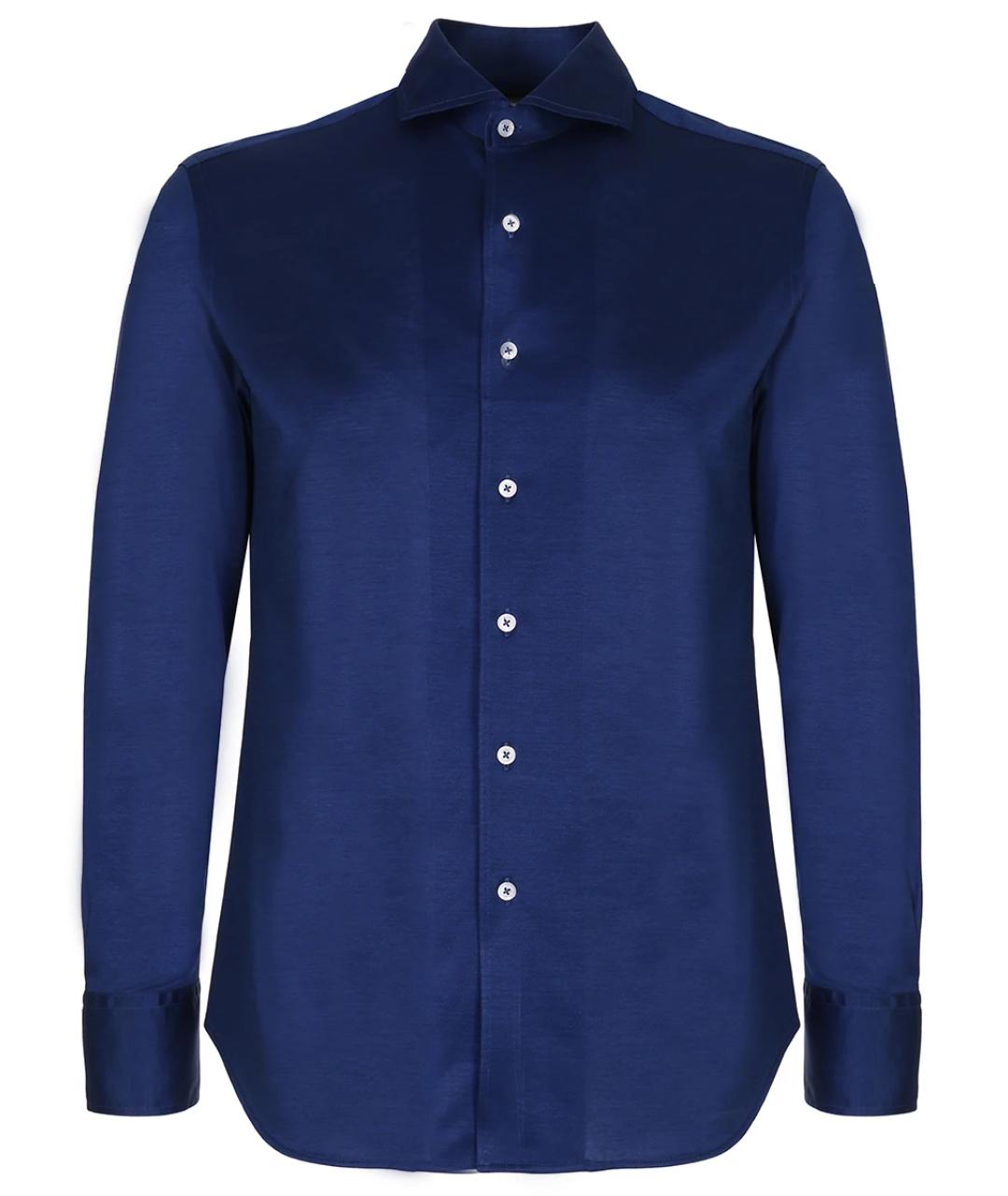 CANALI Синяя хлопковая кэжуал рубашка, фото 1