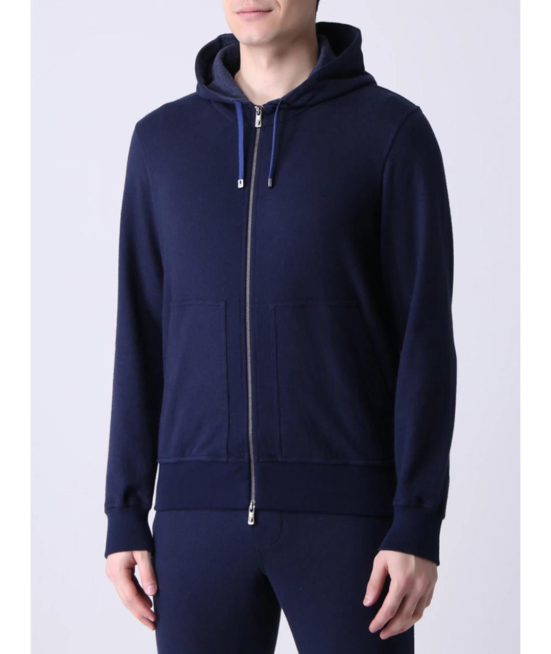 CAPOBIANCO Синий хлопковый спортивный костюм, фото 4