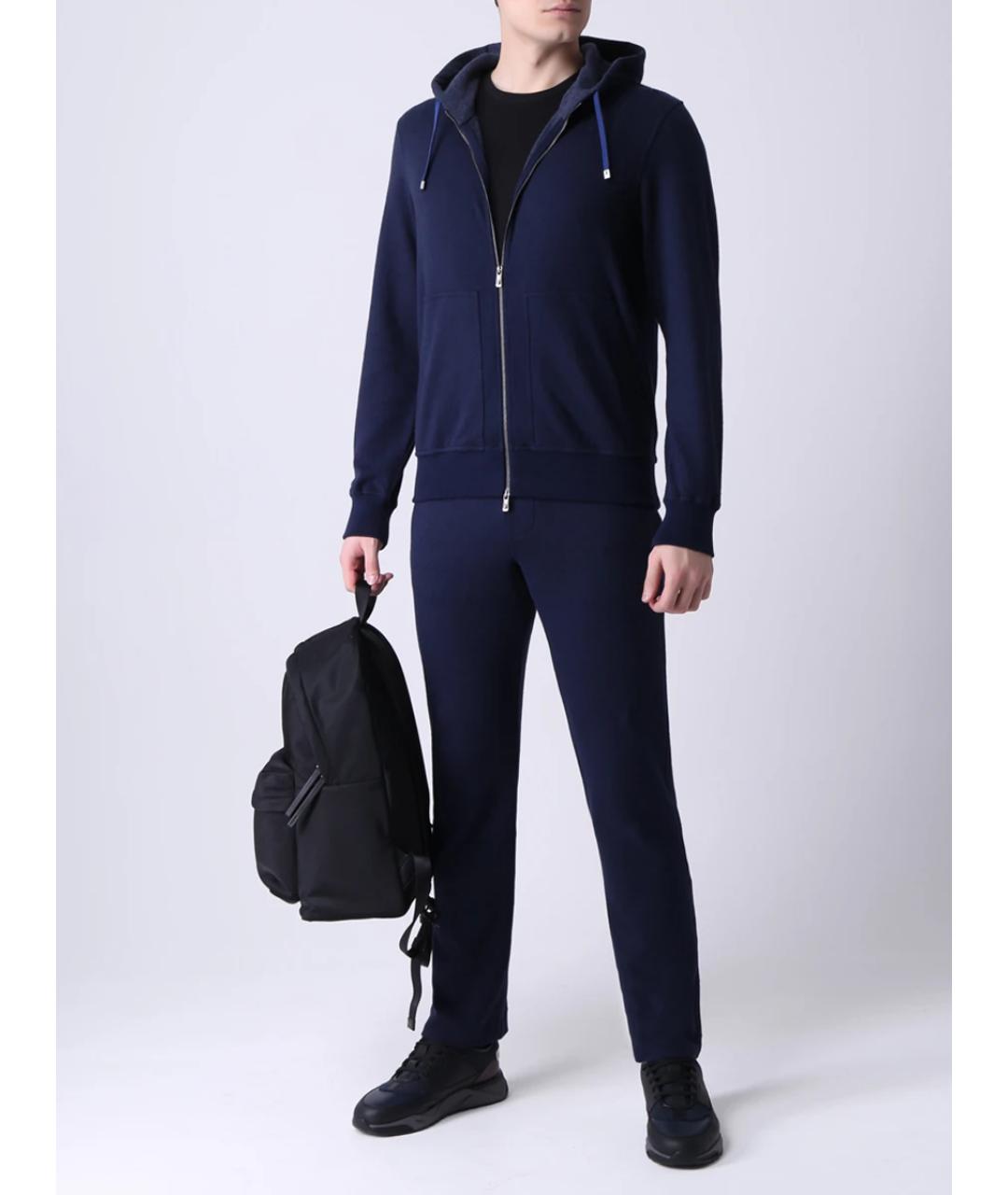 CAPOBIANCO Синий хлопковый спортивный костюм, фото 2