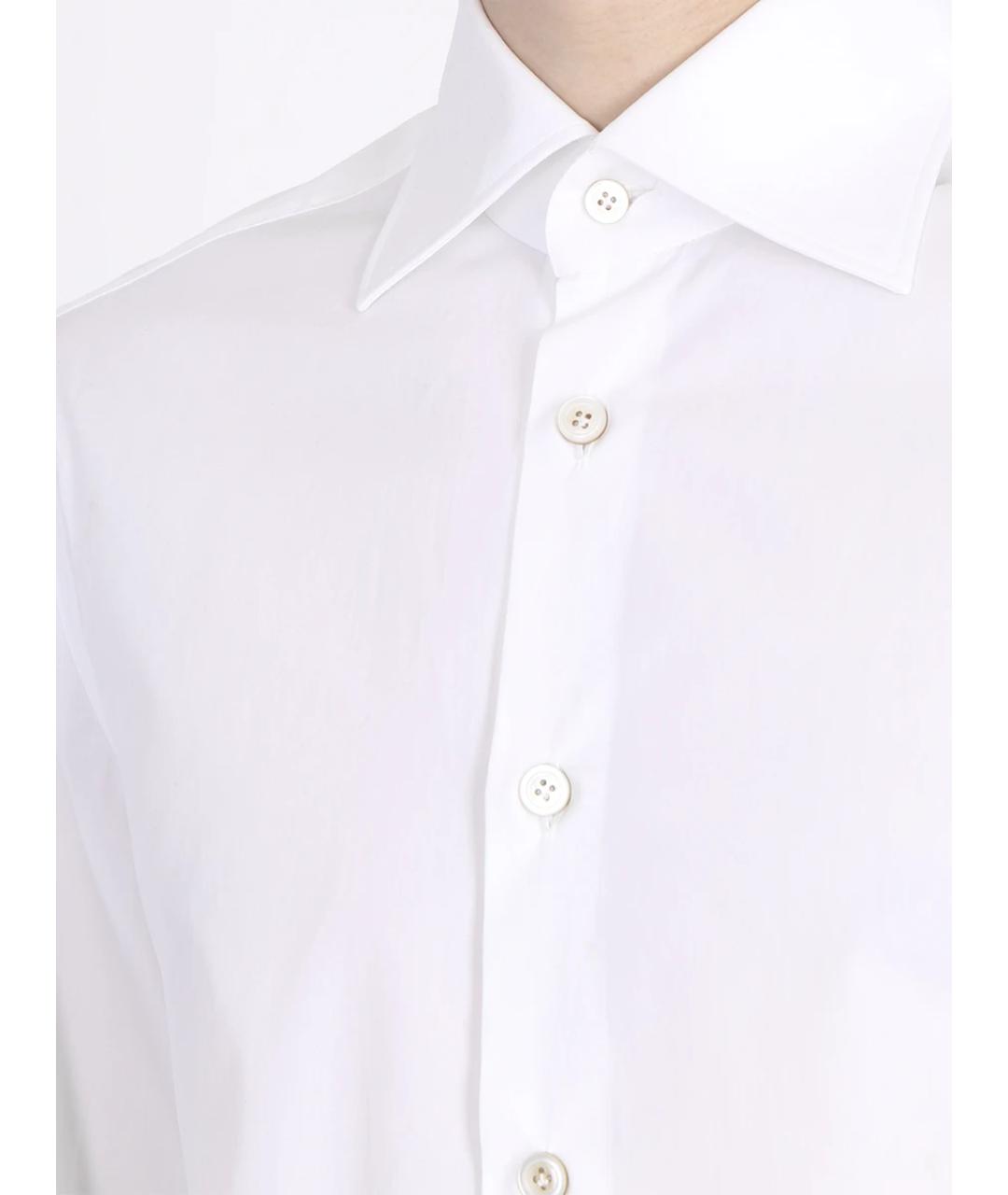 KITON Белая хлопковая классическая рубашка, фото 5