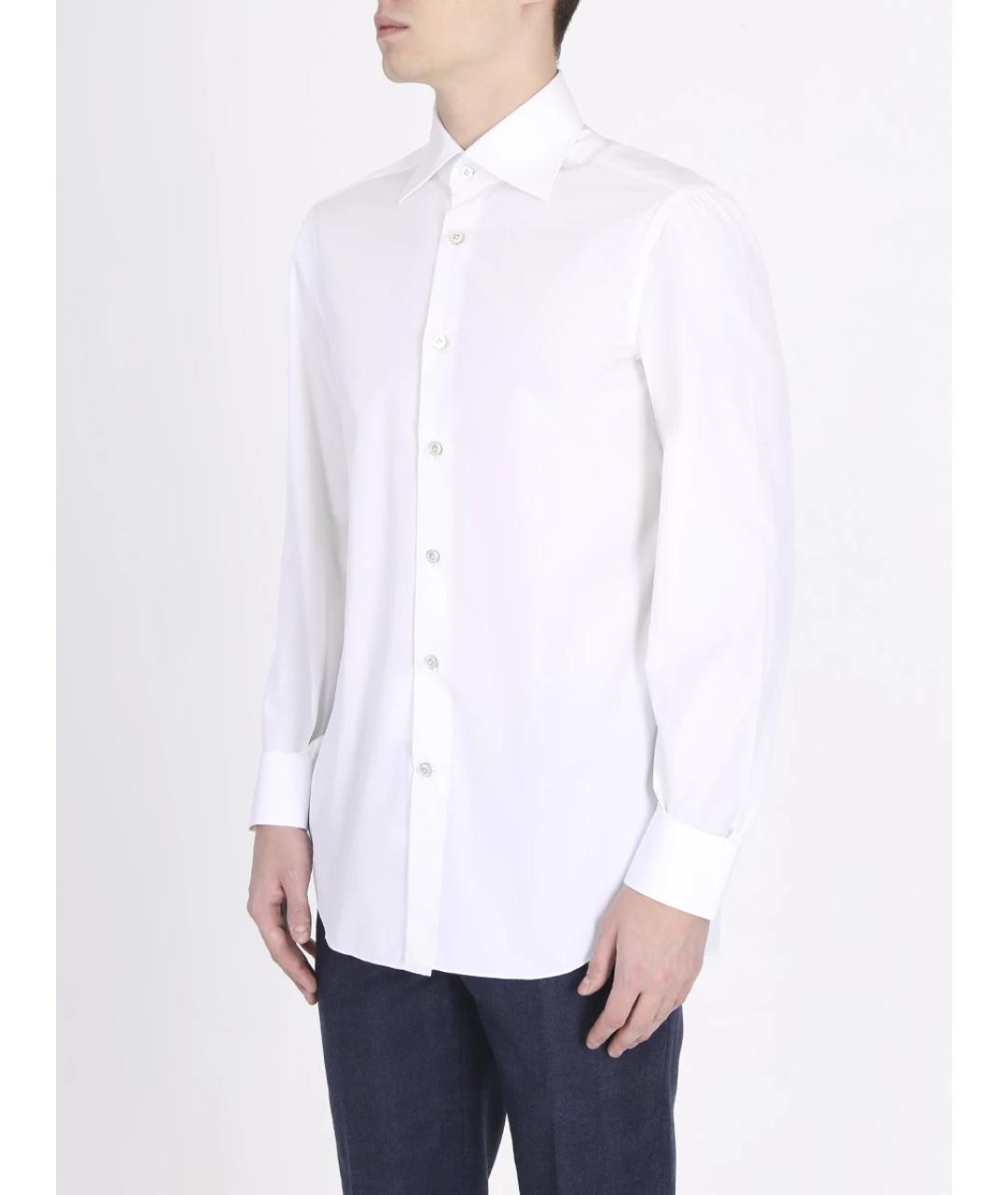 KITON Белая хлопковая классическая рубашка, фото 4