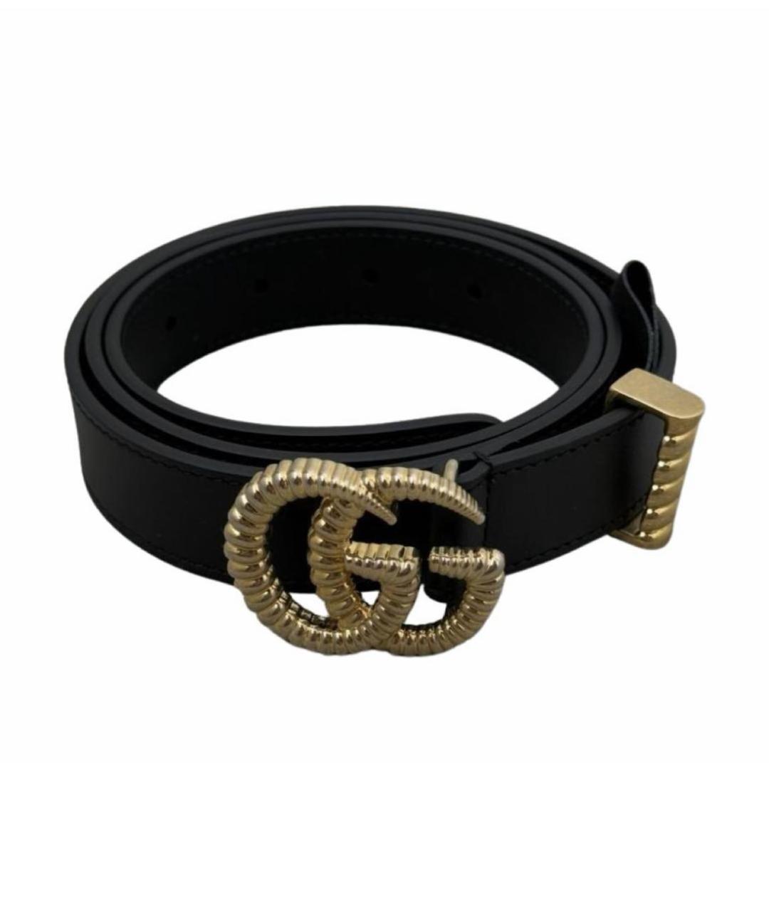 GUCCI Черный кожаный ремень, фото 1