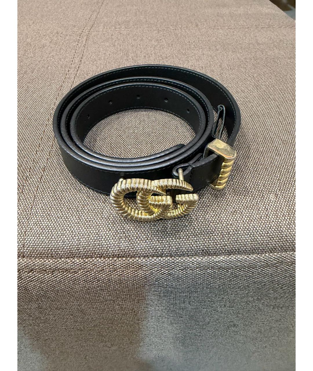 GUCCI Черный кожаный ремень, фото 3