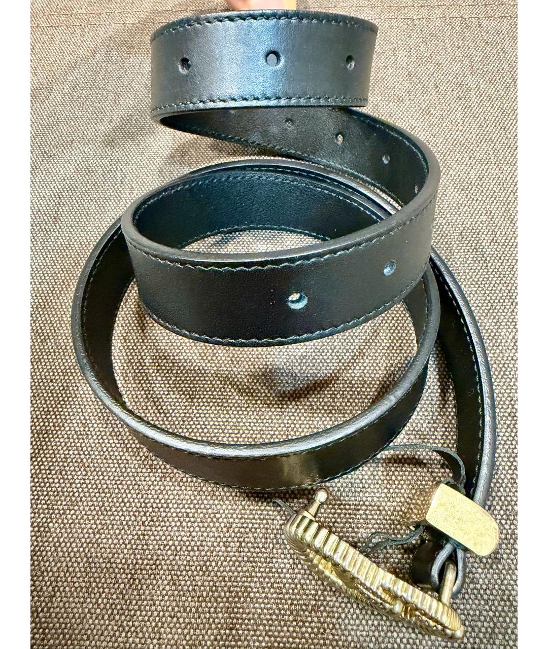 GUCCI Черный кожаный ремень, фото 4