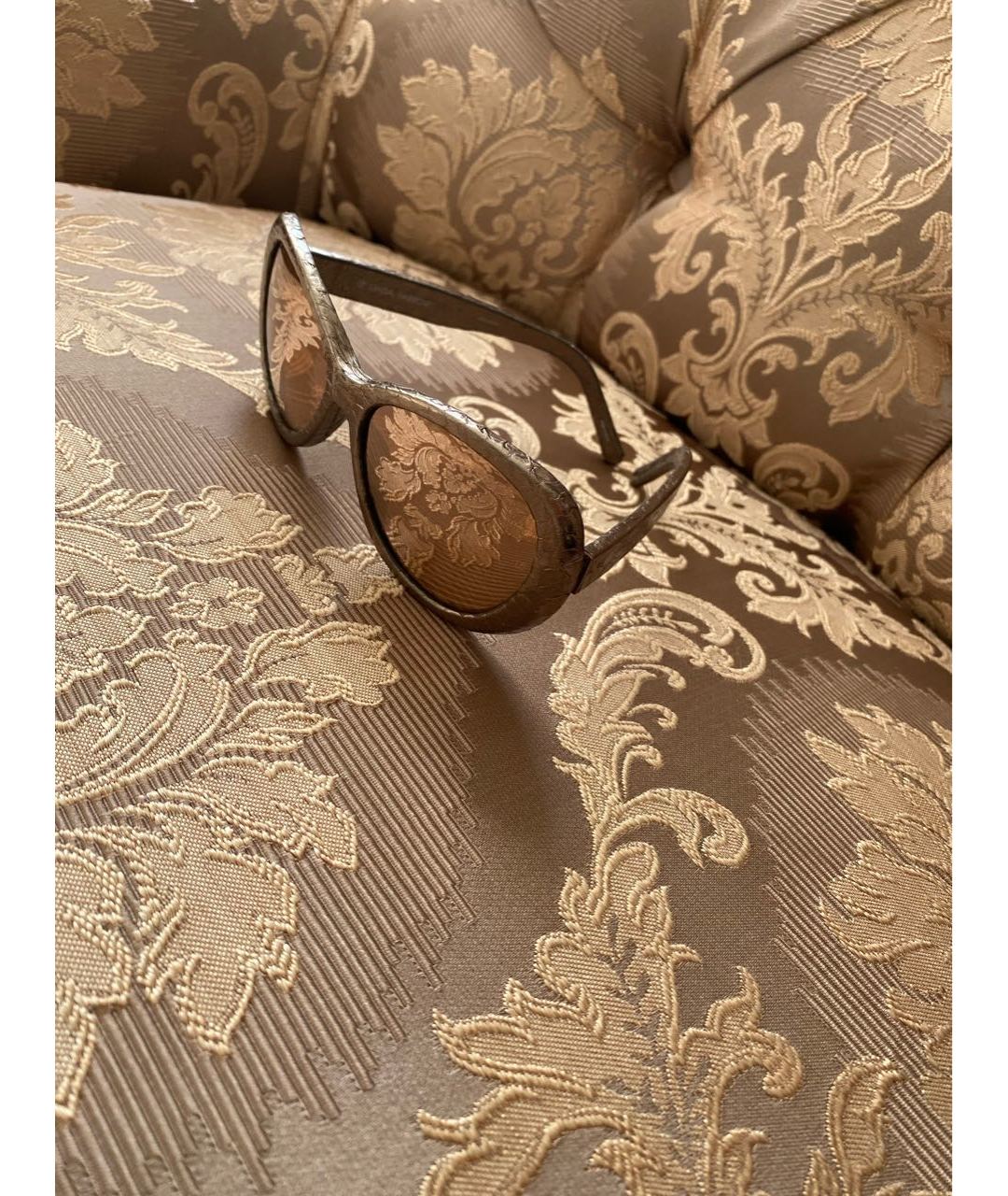 LINDA FARROW Золотые солнцезащитные очки, фото 2