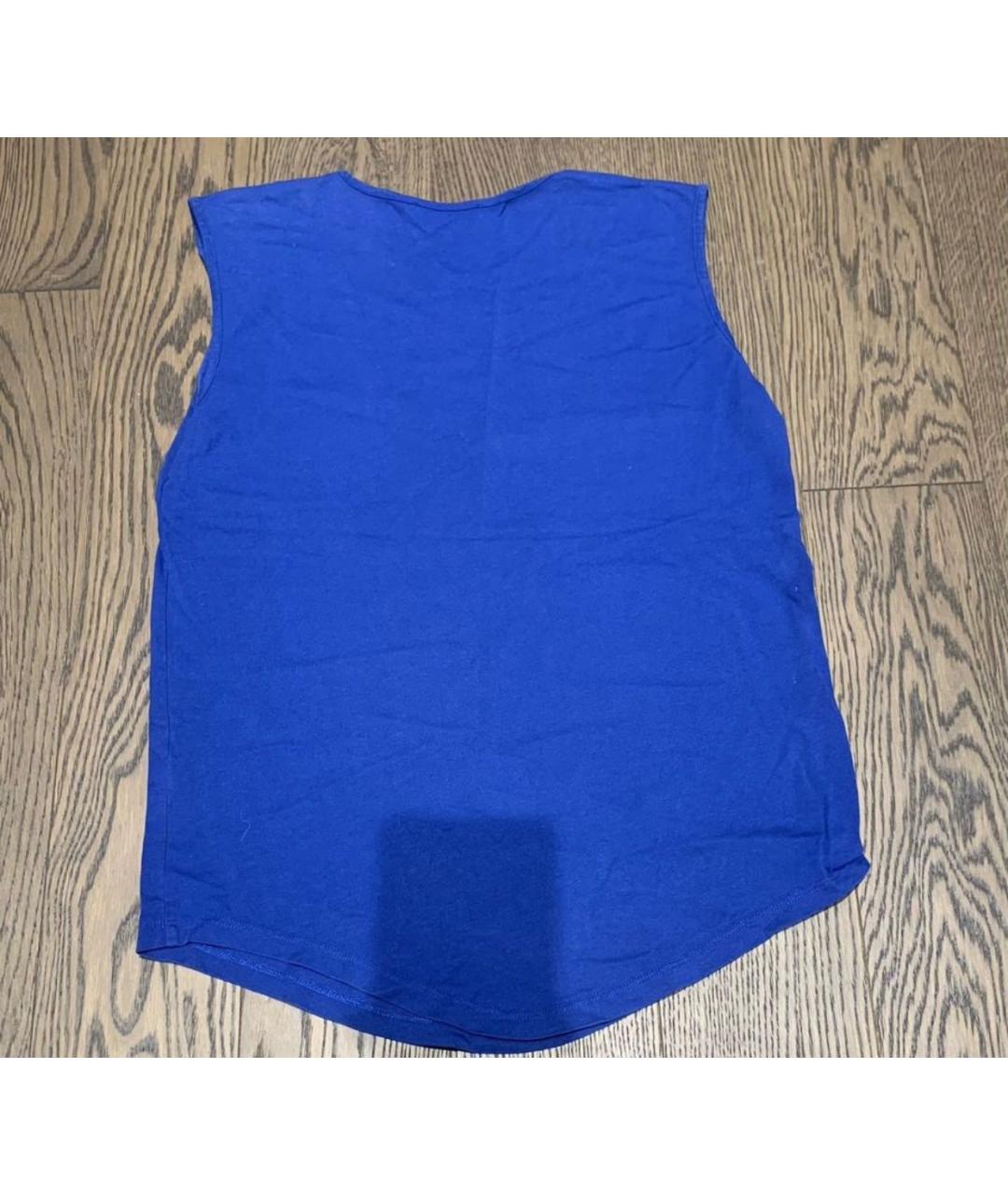 BALMAIN Синяя хлопковая майка, фото 2