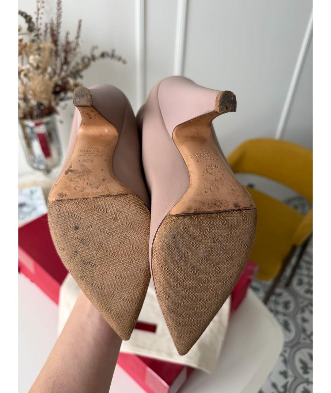 VALENTINO Розовые кожаные сапоги, фото 6