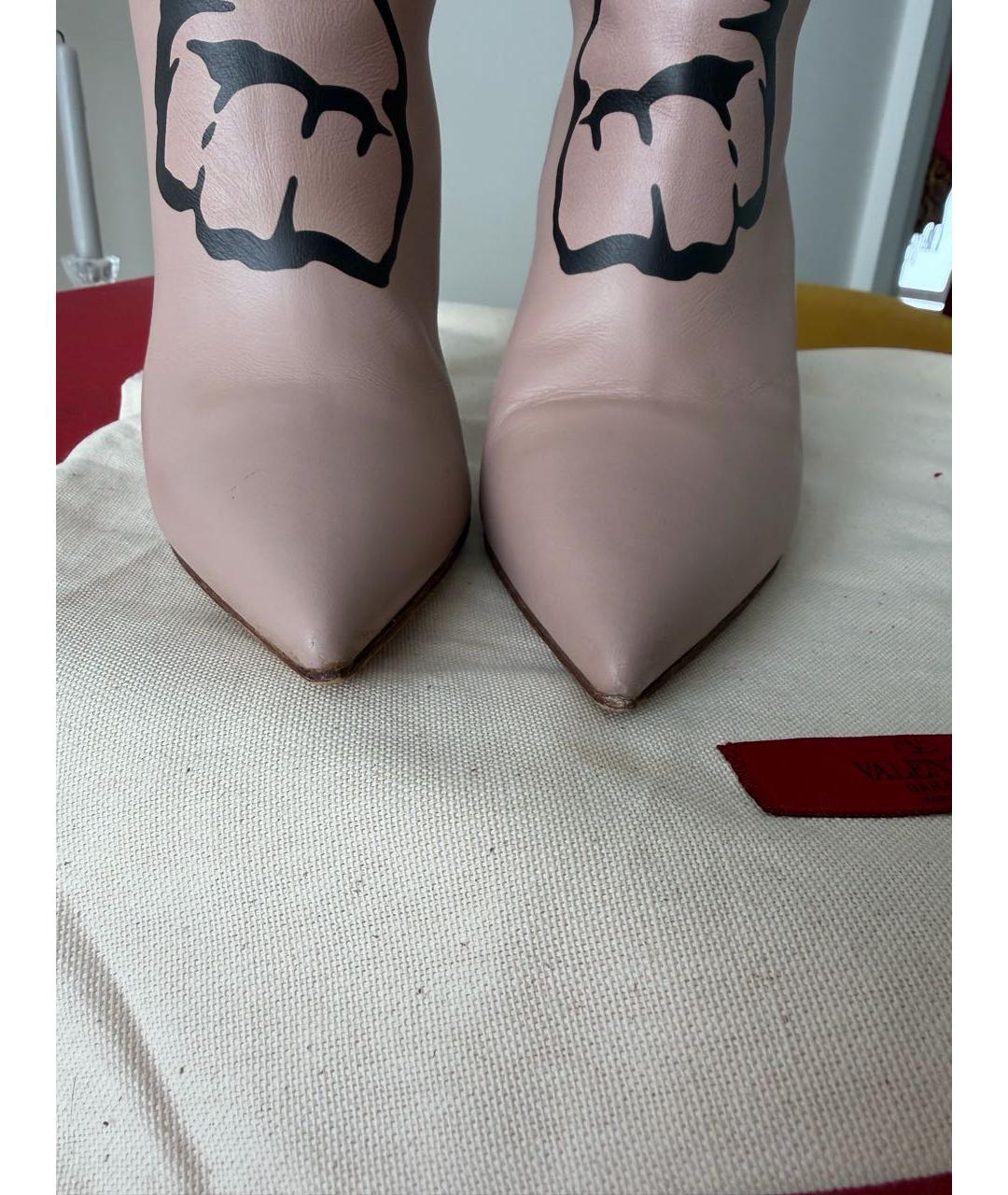 VALENTINO Розовые кожаные сапоги, фото 7