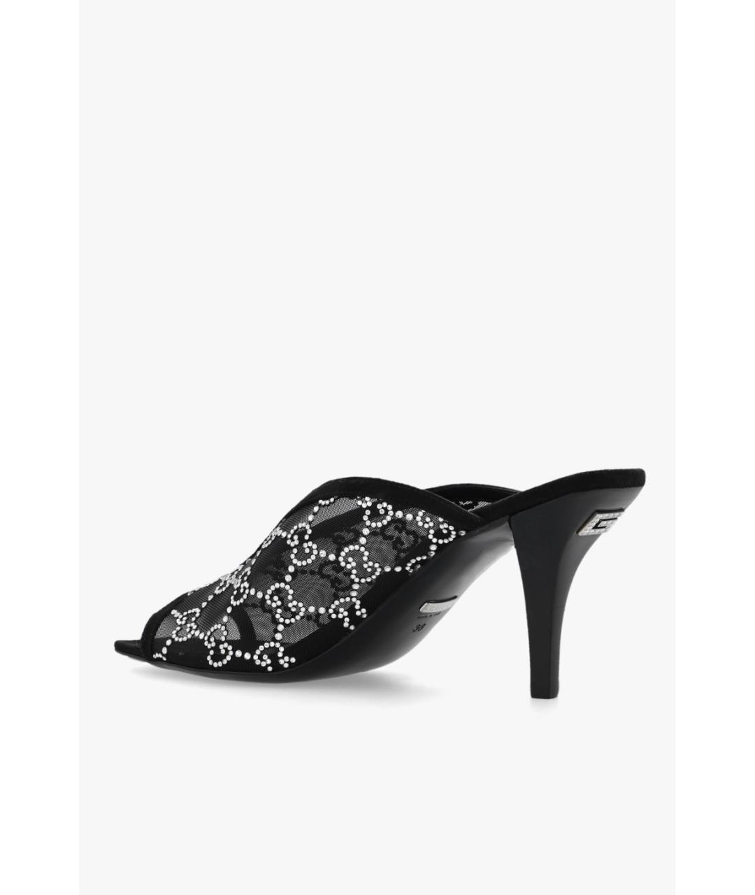 GUCCI Черные текстильные мюли, фото 4