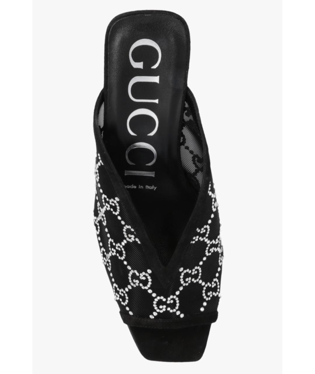 GUCCI Черные текстильные мюли, фото 3