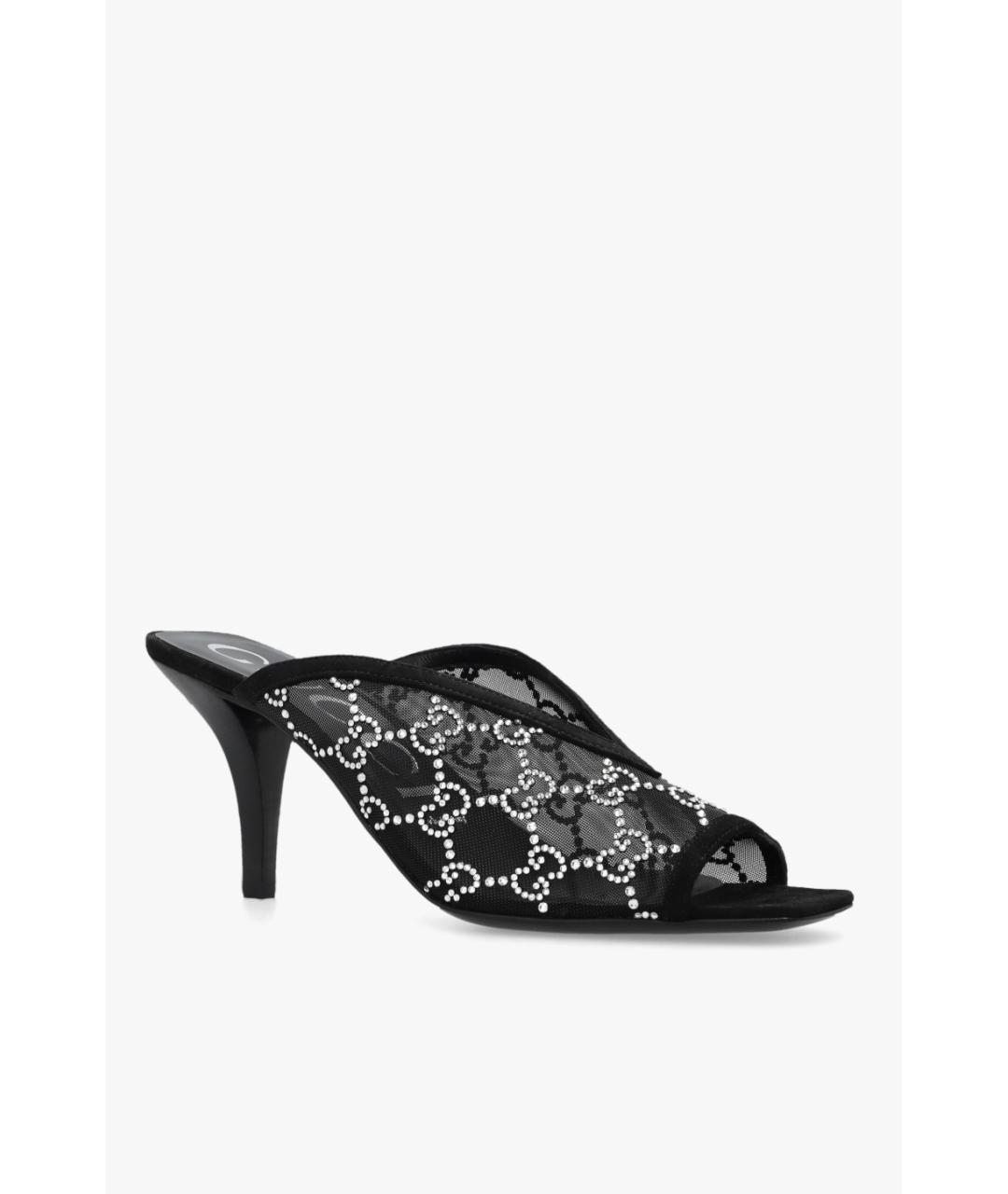 GUCCI Черные текстильные мюли, фото 2