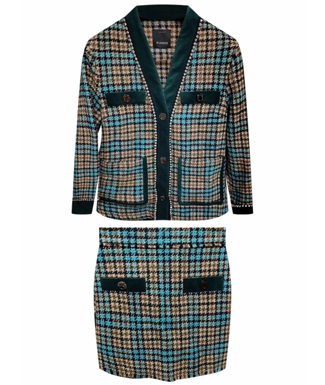 PINKO Зеленый хлопковый костюм с юбками, фото 1