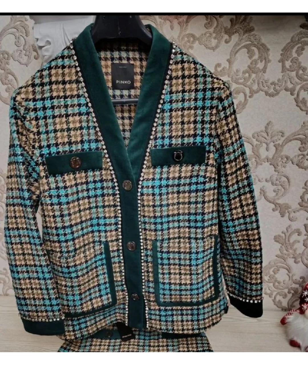 PINKO Зеленый хлопковый костюм с юбками, фото 7