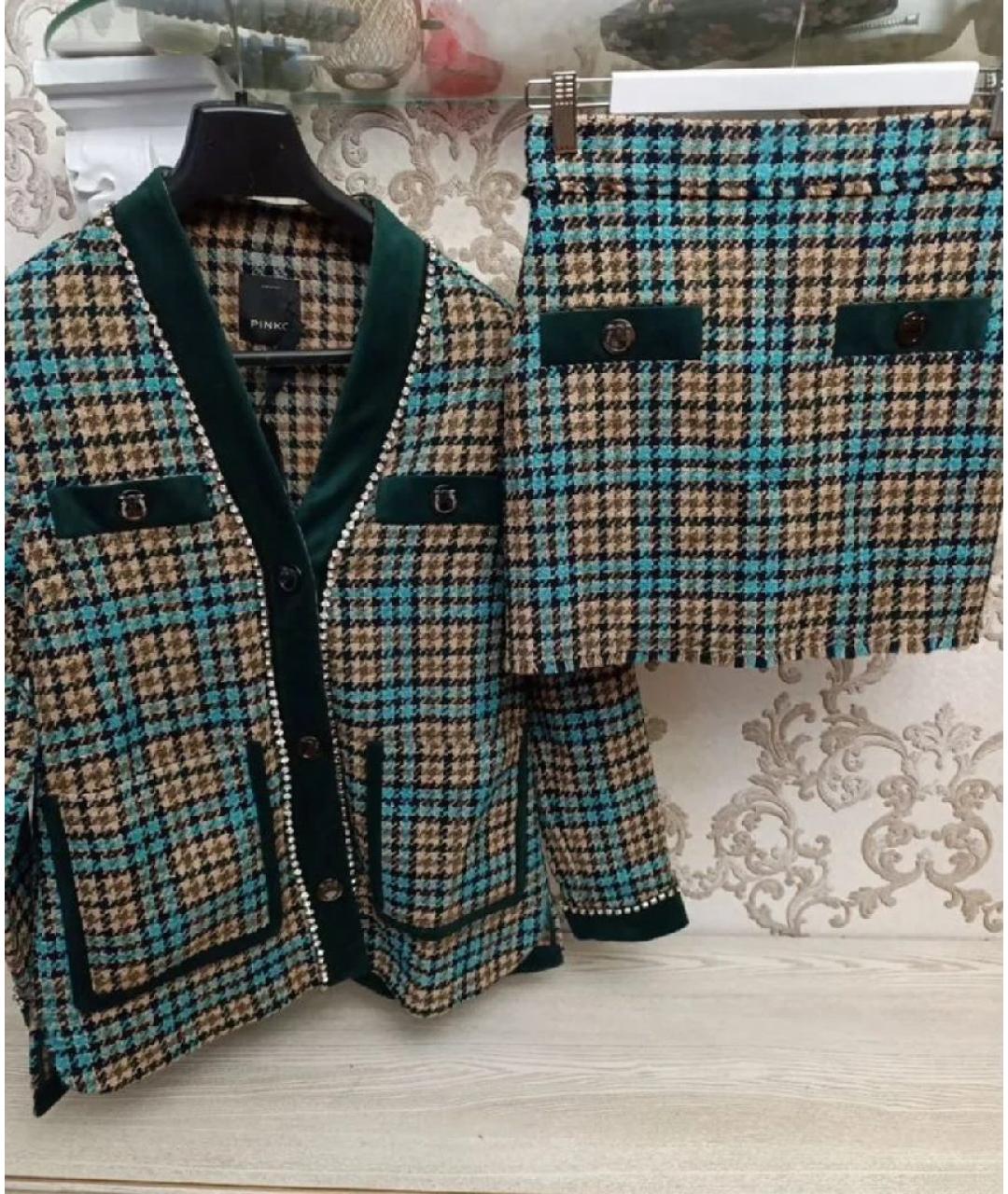 PINKO Зеленый хлопковый костюм с юбками, фото 4